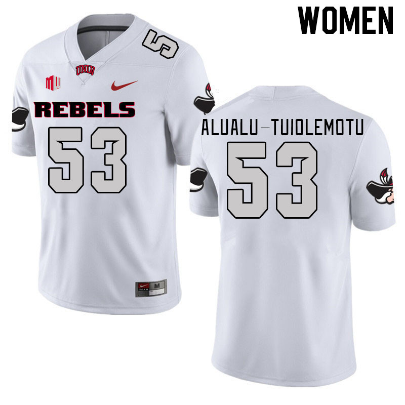 Women #53 Blesyng Alualu-Tuiolemotu UNLV Rebels 2023 College Football Jerseys Stitched-White - Click Image to Close